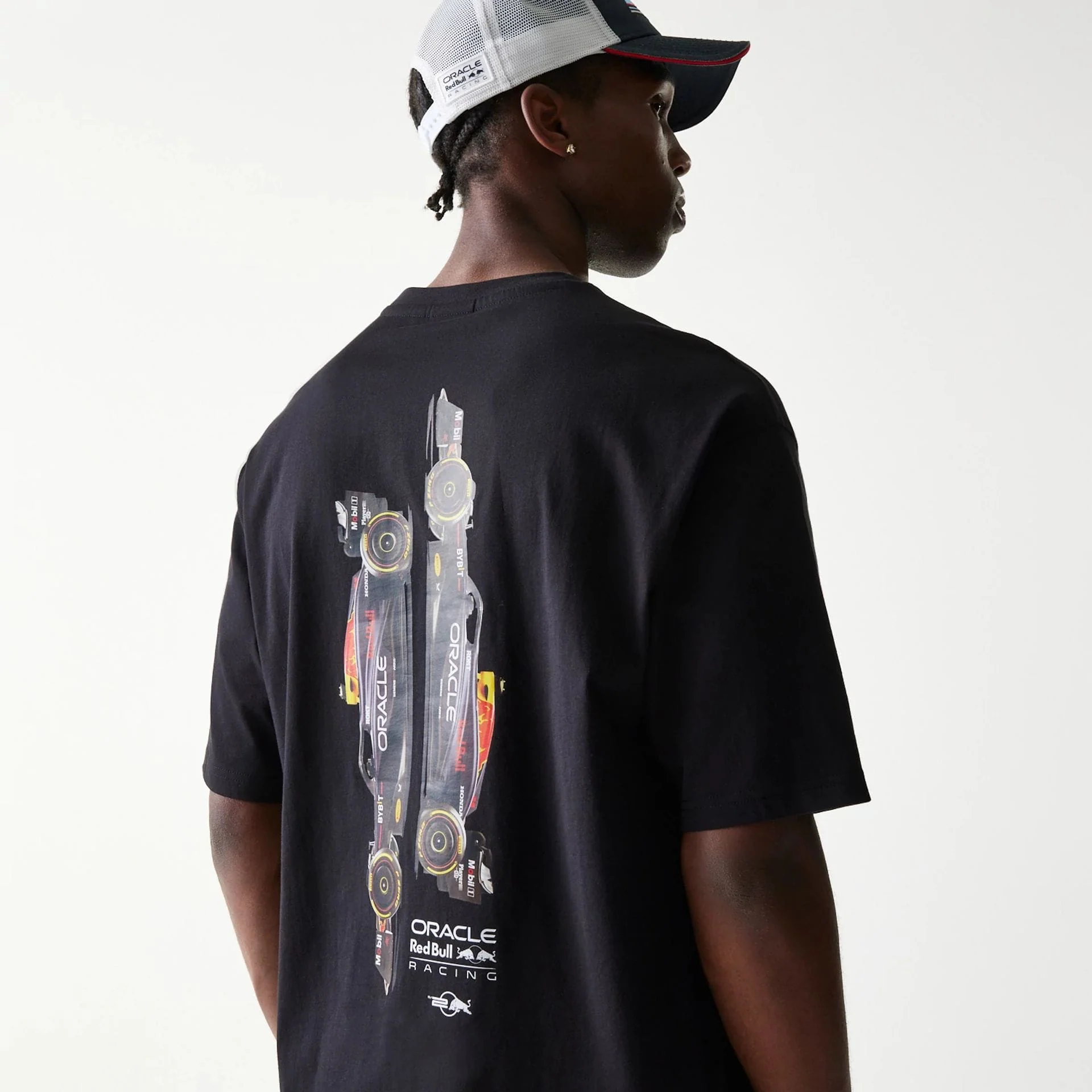 Red Bull Racing Profile Black Oversized T-Shirt - Image 7