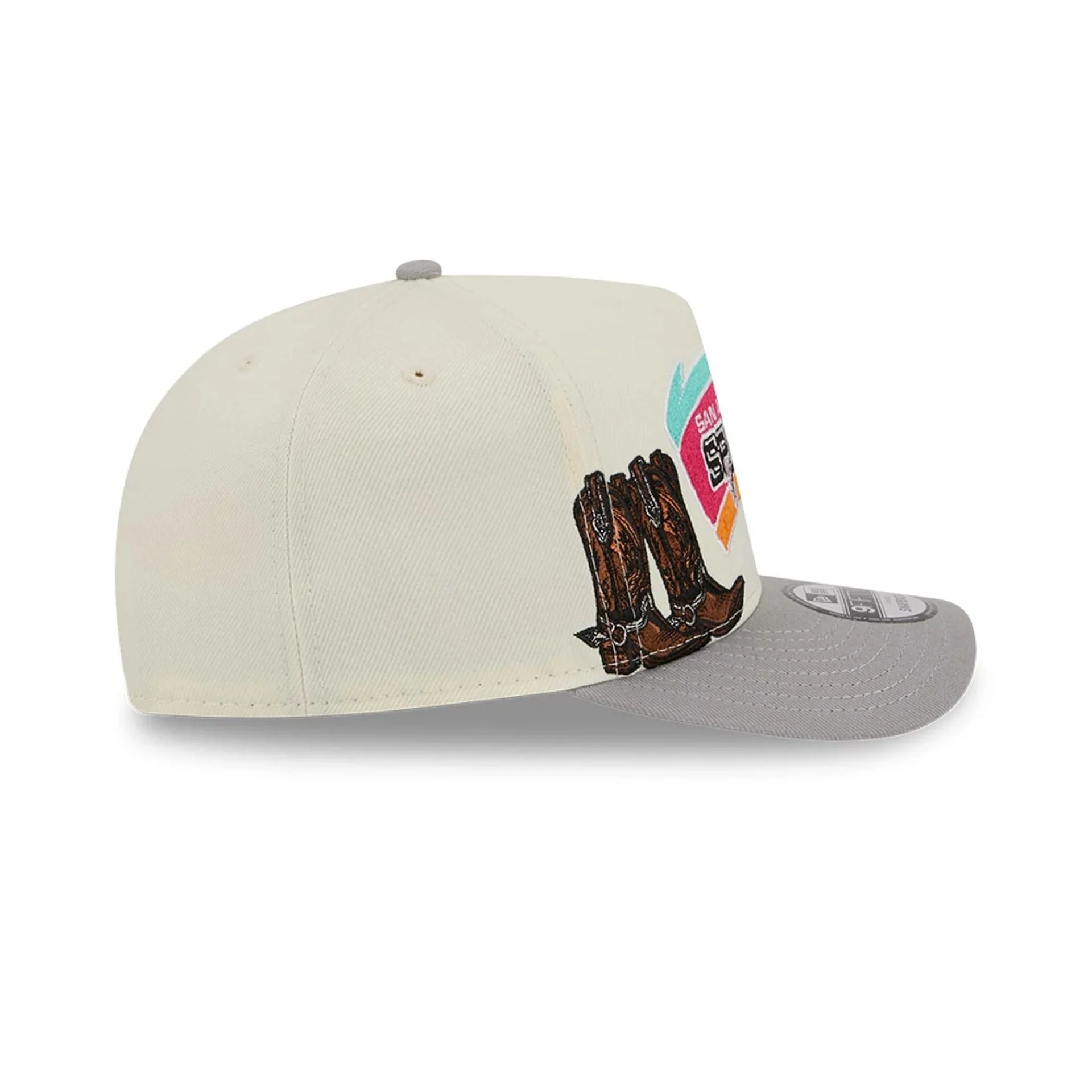 San Antonio Spurs NBA Grey 9FIFTY A-Frame Snapback Adjustable Cap - Image 5