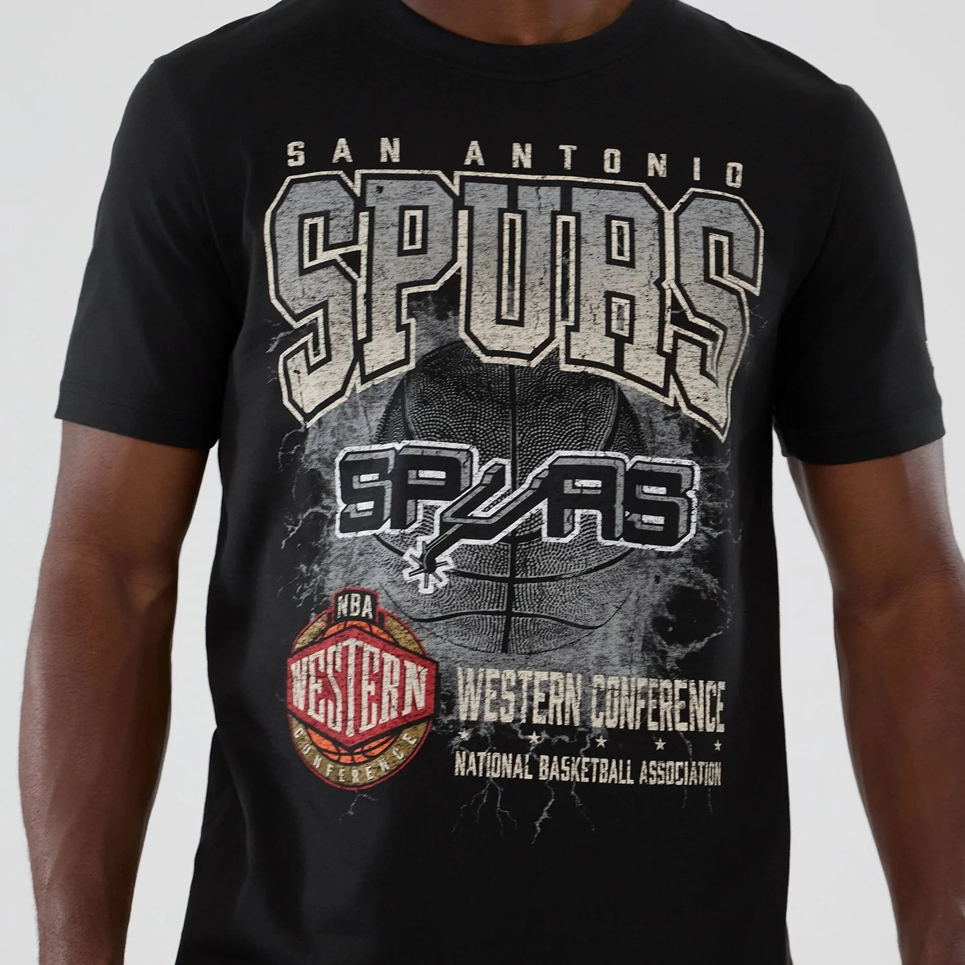 San Antonio Spurs NBA Hardwood Classic Black T-Shirt - Image 3