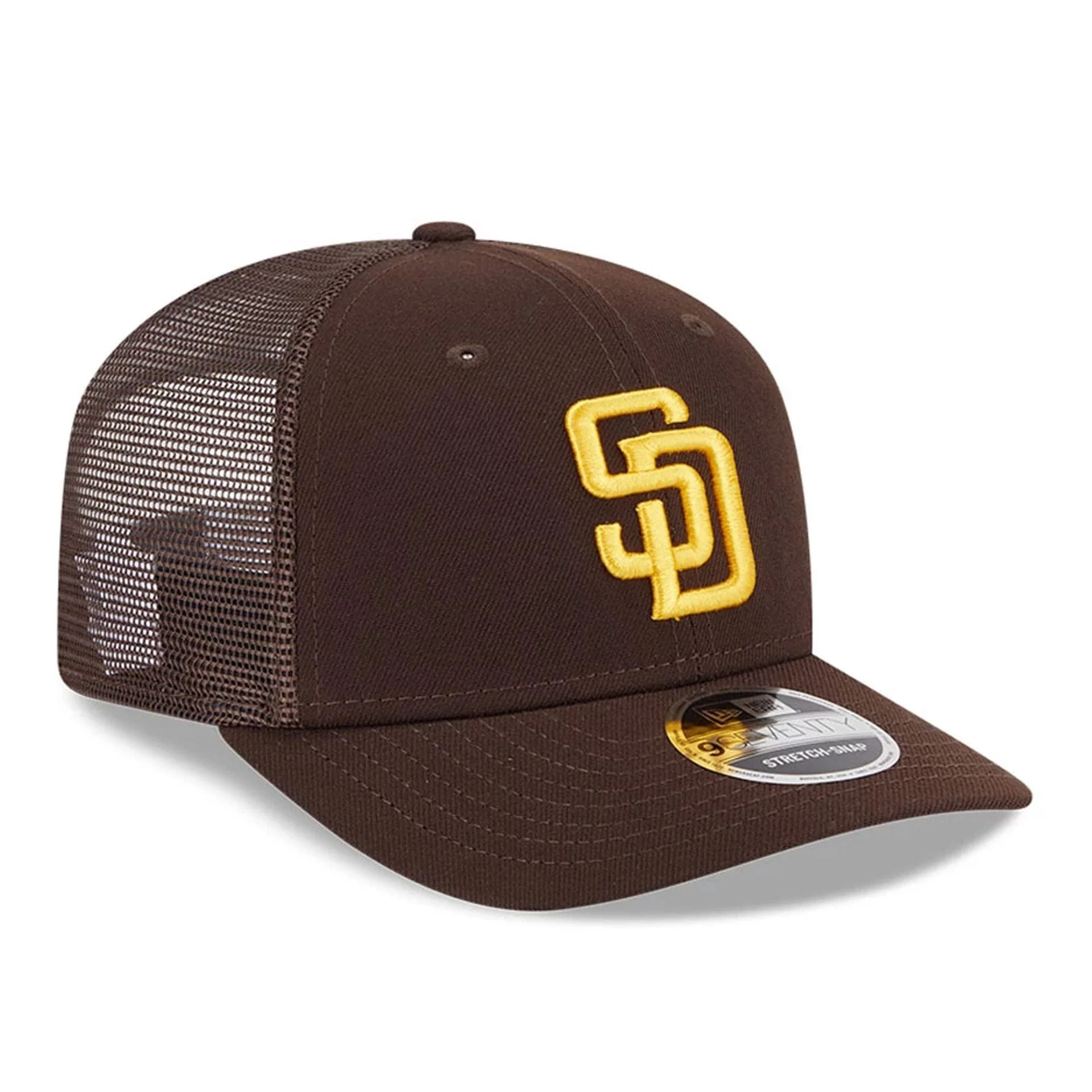 San Diego Padres MLB Evergreen Dark Brown 9SEVENTY Stretch Snap Cap - Image 4