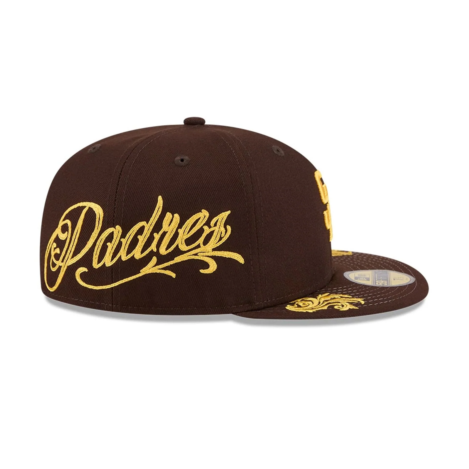 San Diego Padres MLB Script Dark Brown 59FIFTY Fitted Cap - Image 4