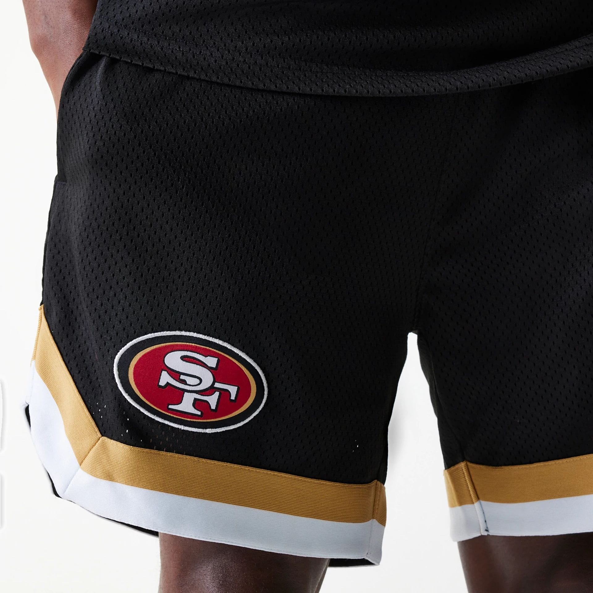 San Francisco 49ers NFL Mesh Black Shorts - Image 3