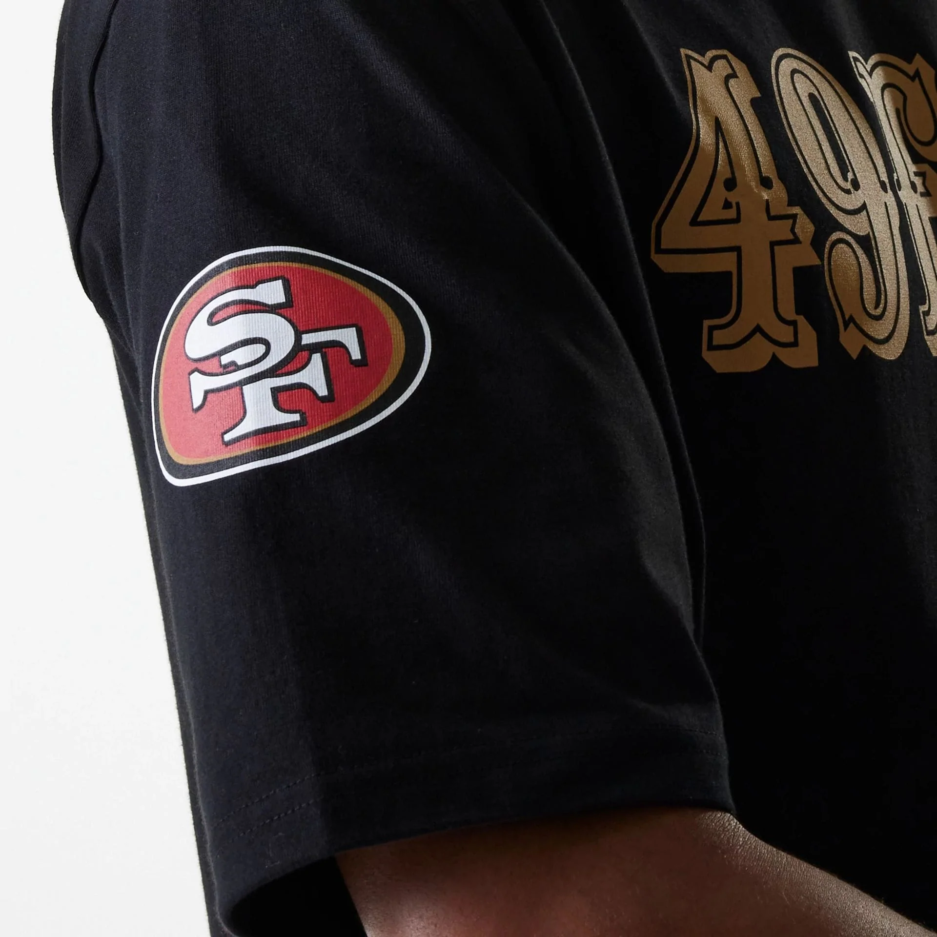 San Francisco 49ers NFL Wordmark Black Oversized T-Shirt - Image 5