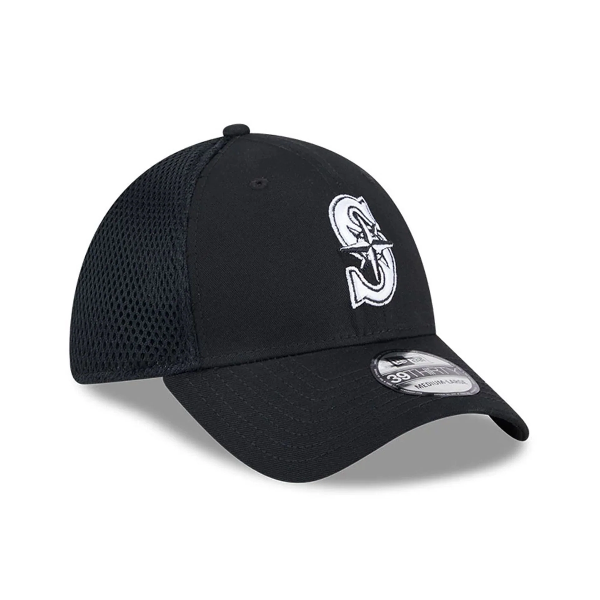 Seattle Mariners MLB Evergreen Neo Black 39THIRTY Stretch Fit Cap - Image 4