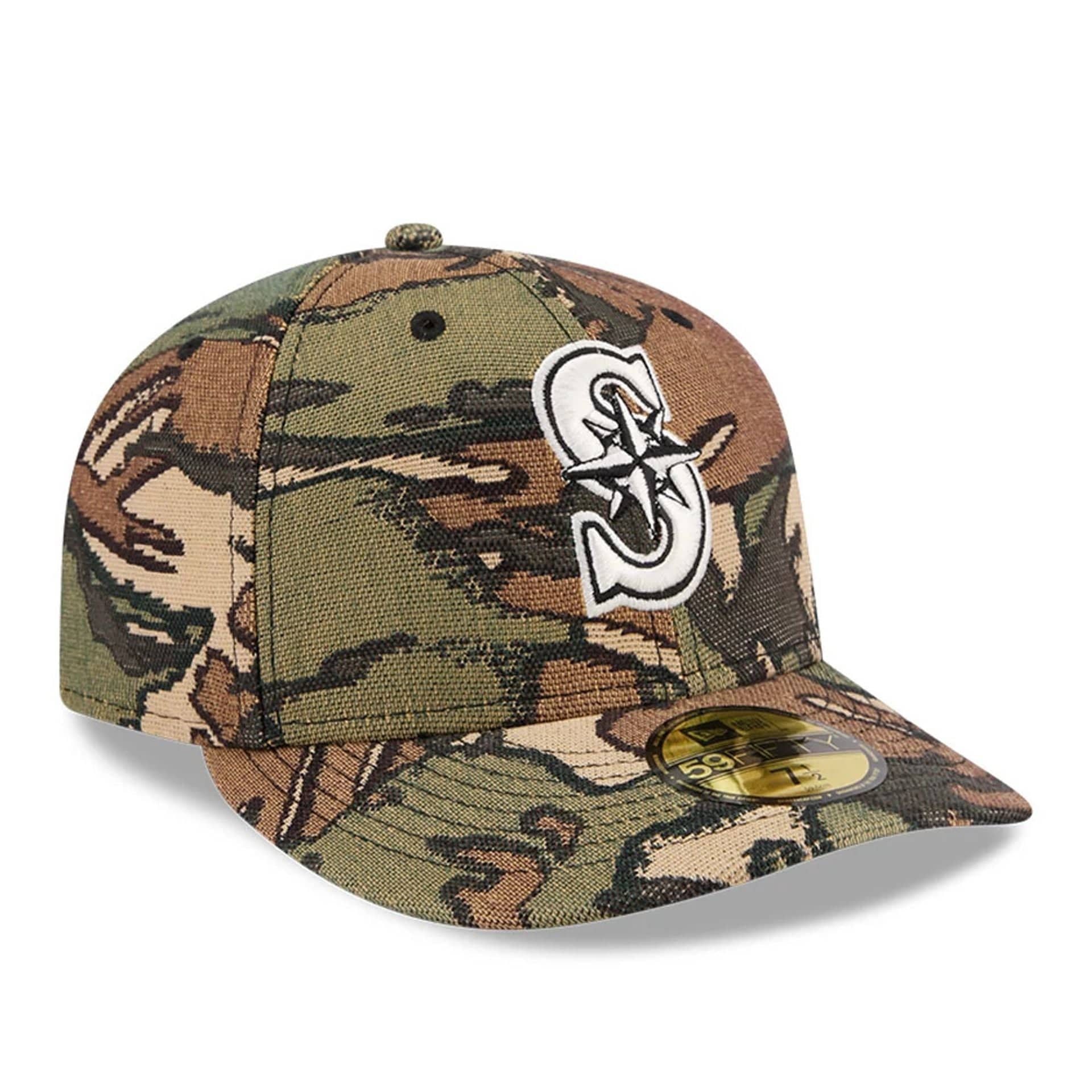 Seattle Mariners MLB Jacquard Camo 59FIFTY Fitted Cap - Image 4