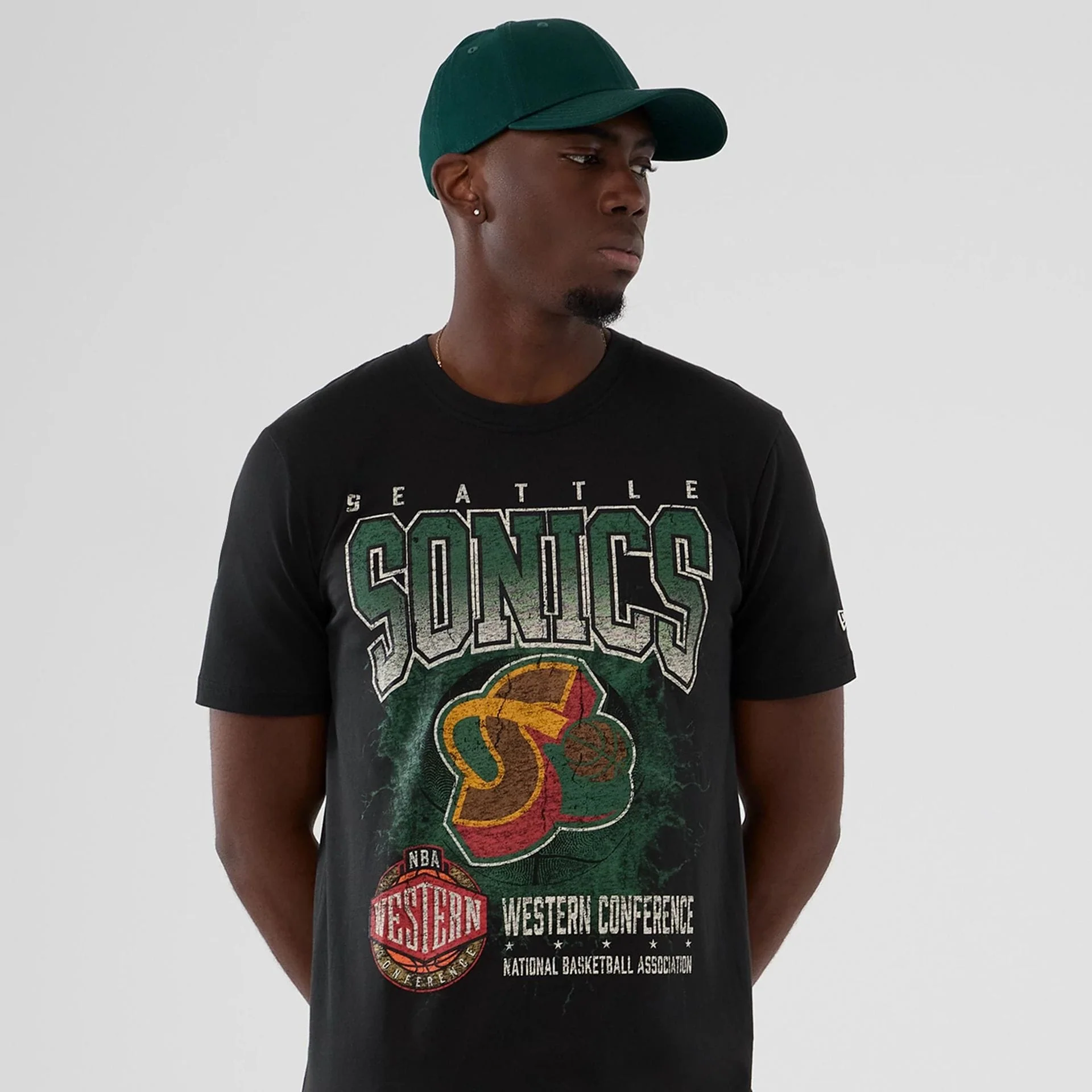 Seattle Supersonics NBA Hardwood Classic Black T-Shirt - Image 6