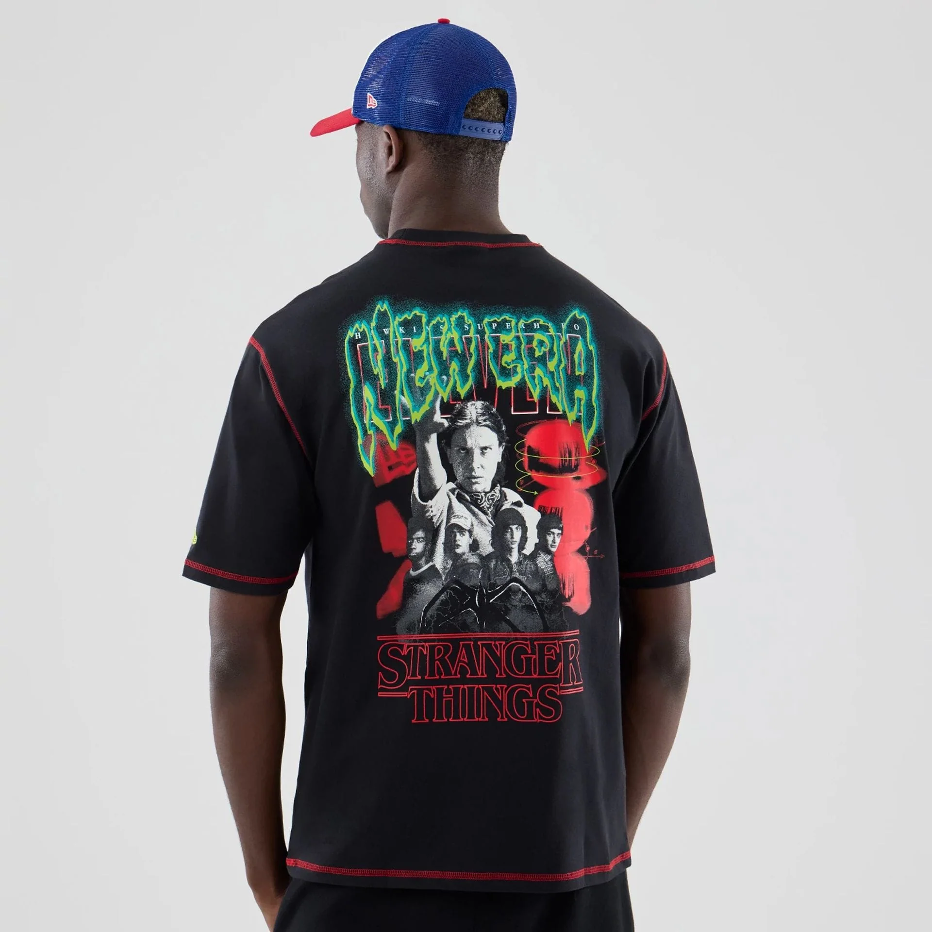 Stranger Things Black Oversized T-Shirt - Image 2