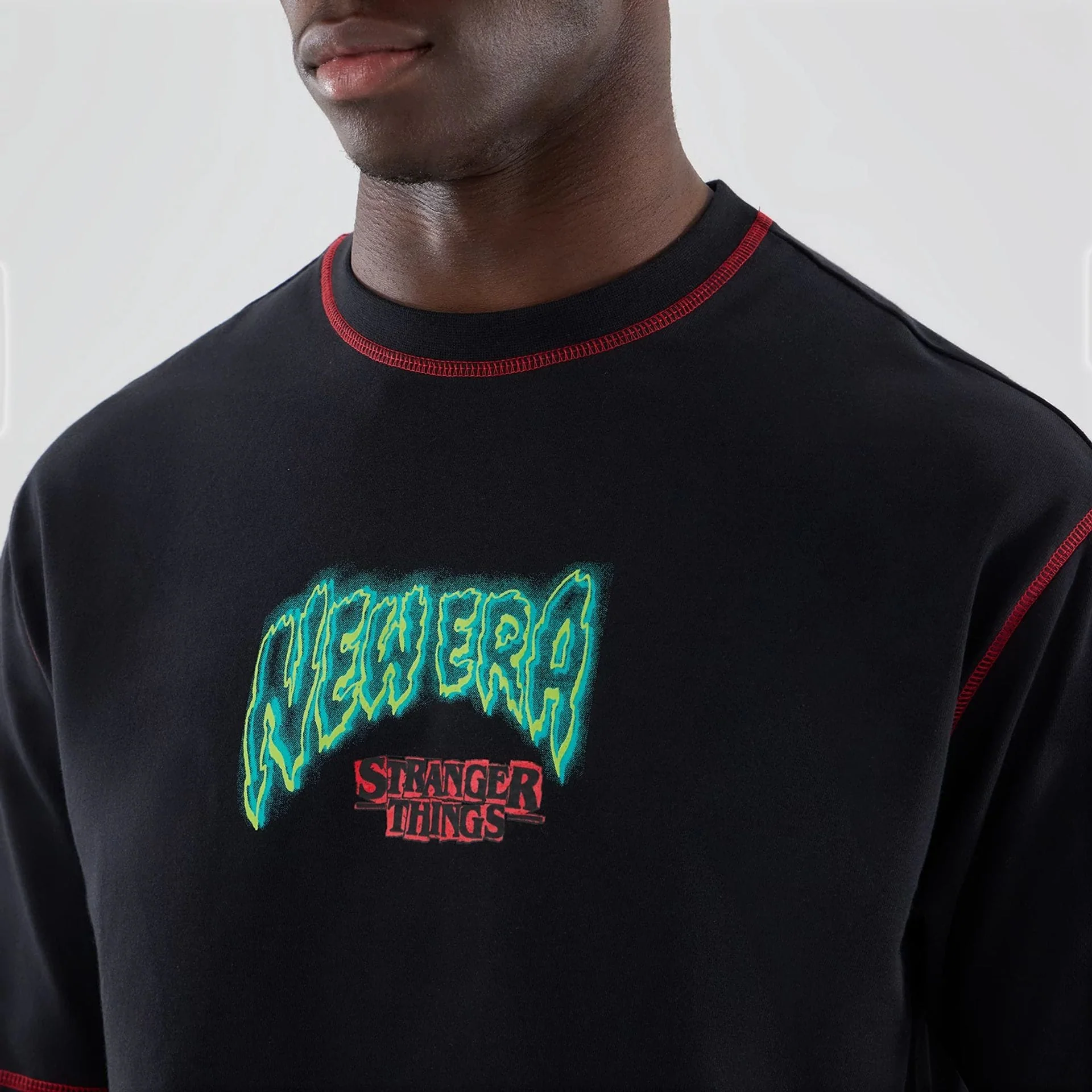Stranger Things Black Oversized T-Shirt - Image 6