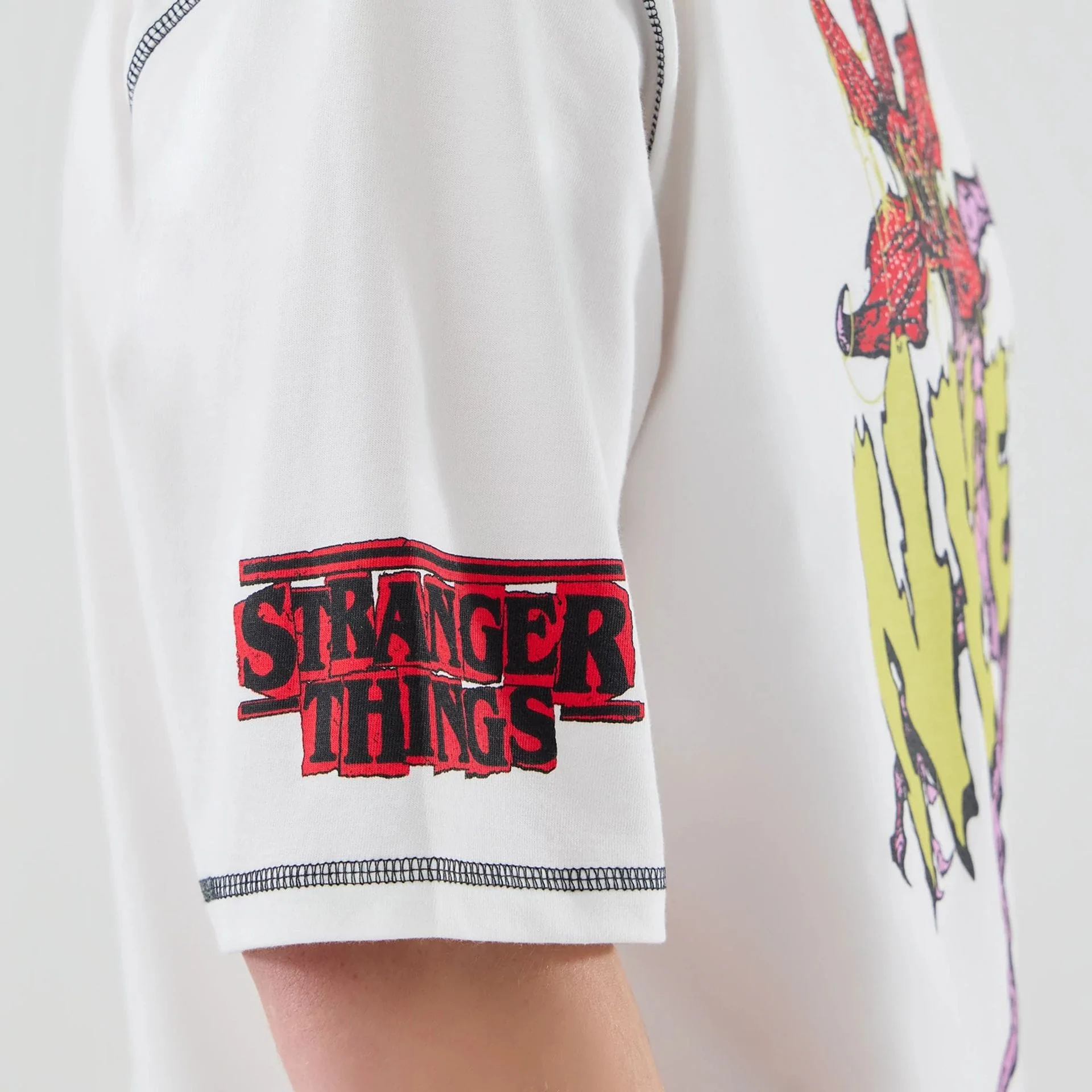 Stranger Things White Oversized T-Shirt - Image 4