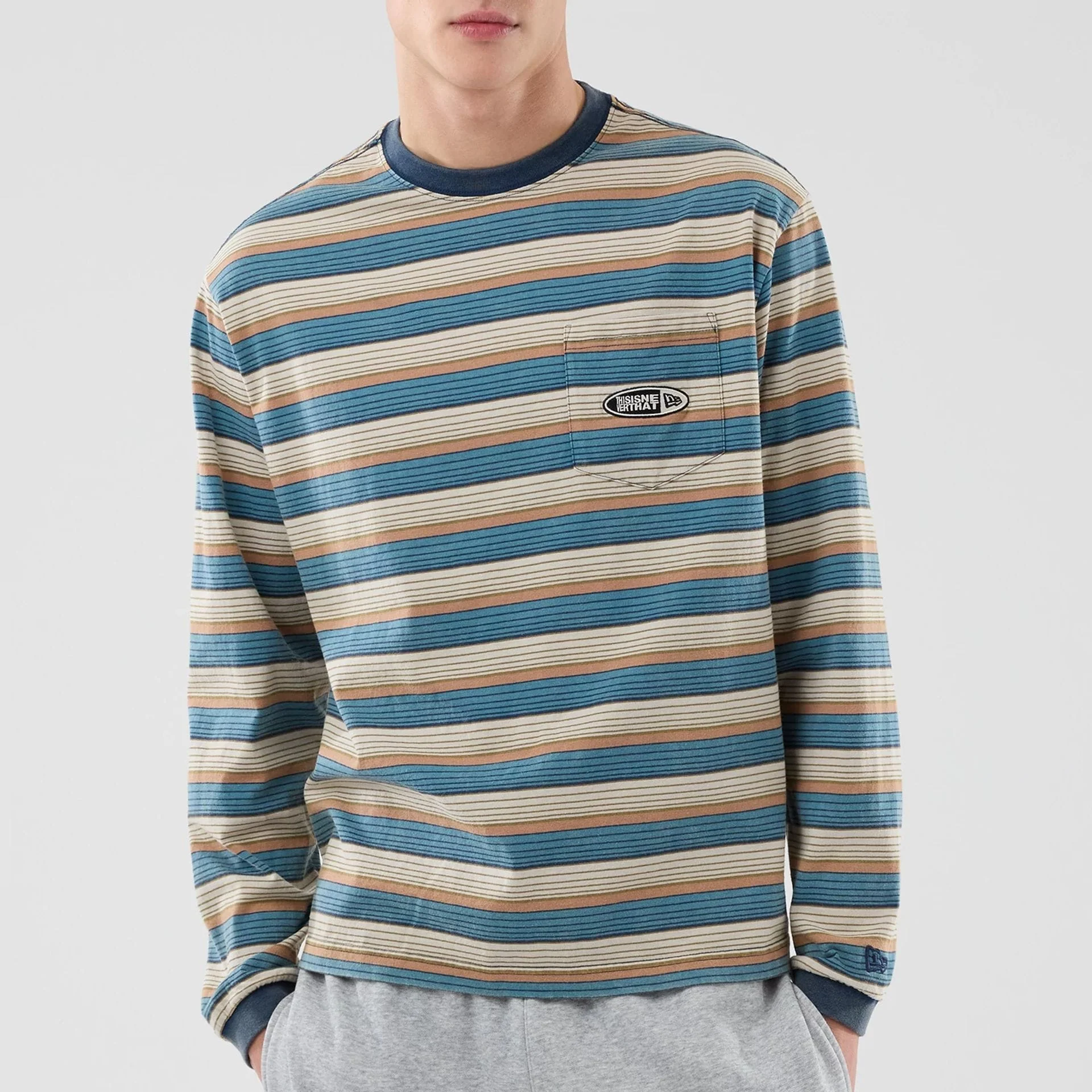 Thisisneverthat X New Era Border Beige Long Sleeve T-Shirt - Image 5