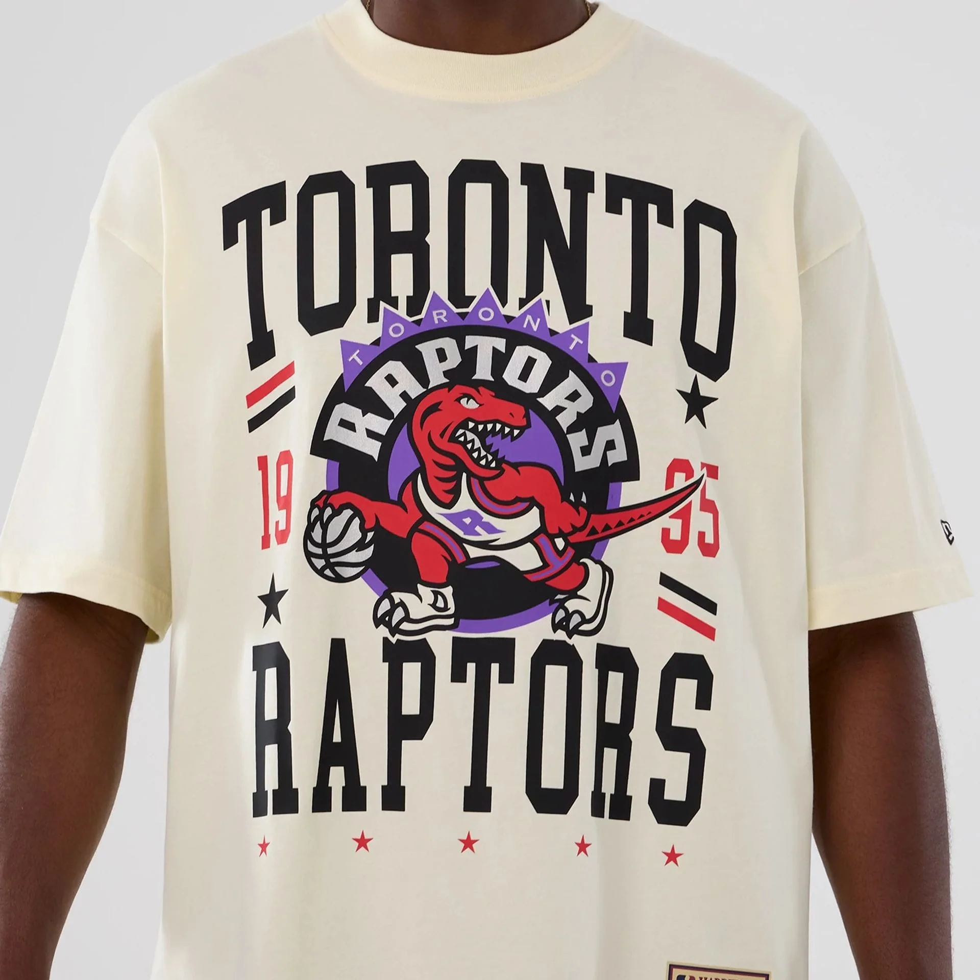 Toronto Raptors NBA Hardwood Classic Cream T-Shirt - Image 3