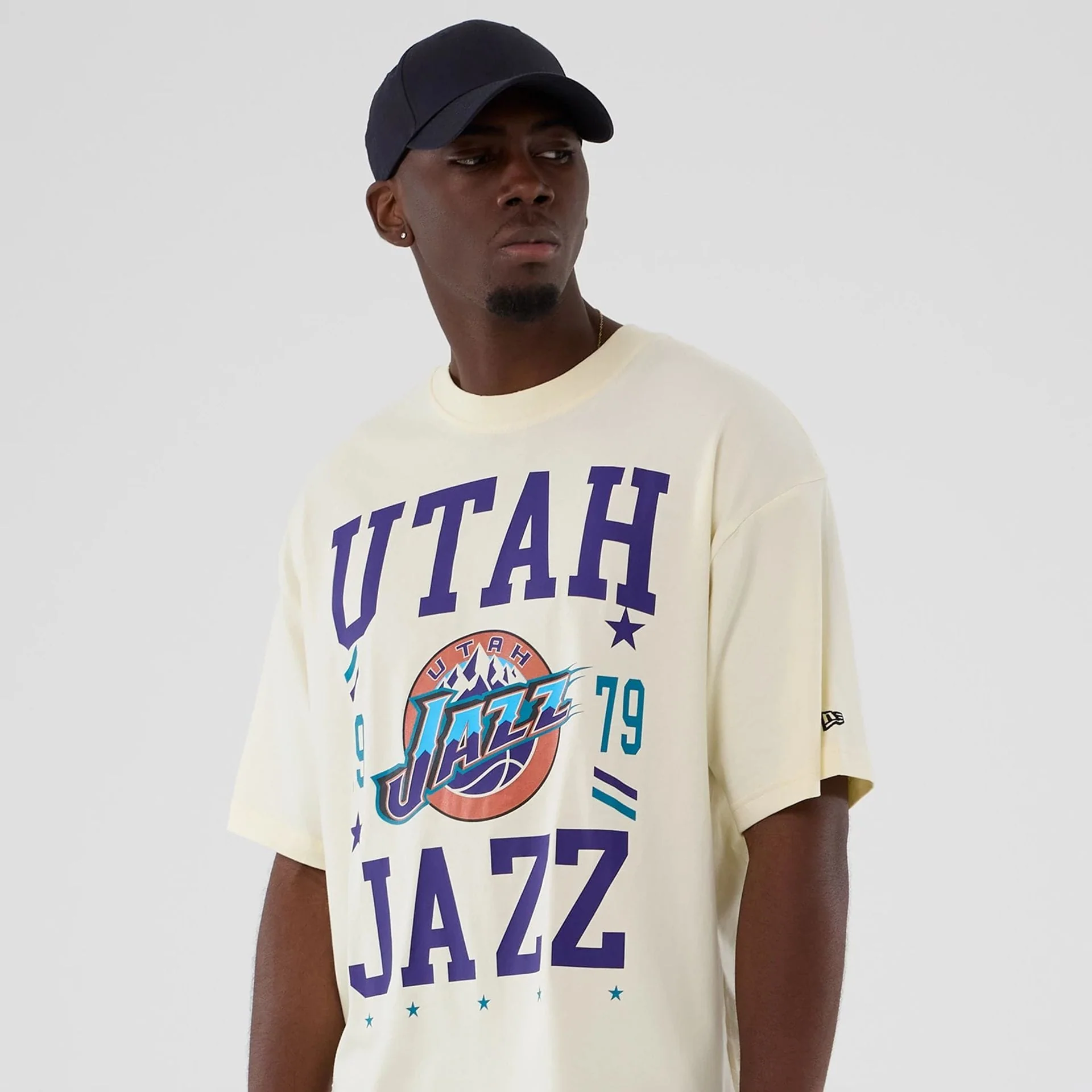Utah Jazz NBA Hardwood Classic Cream T-Shirt - Image 6
