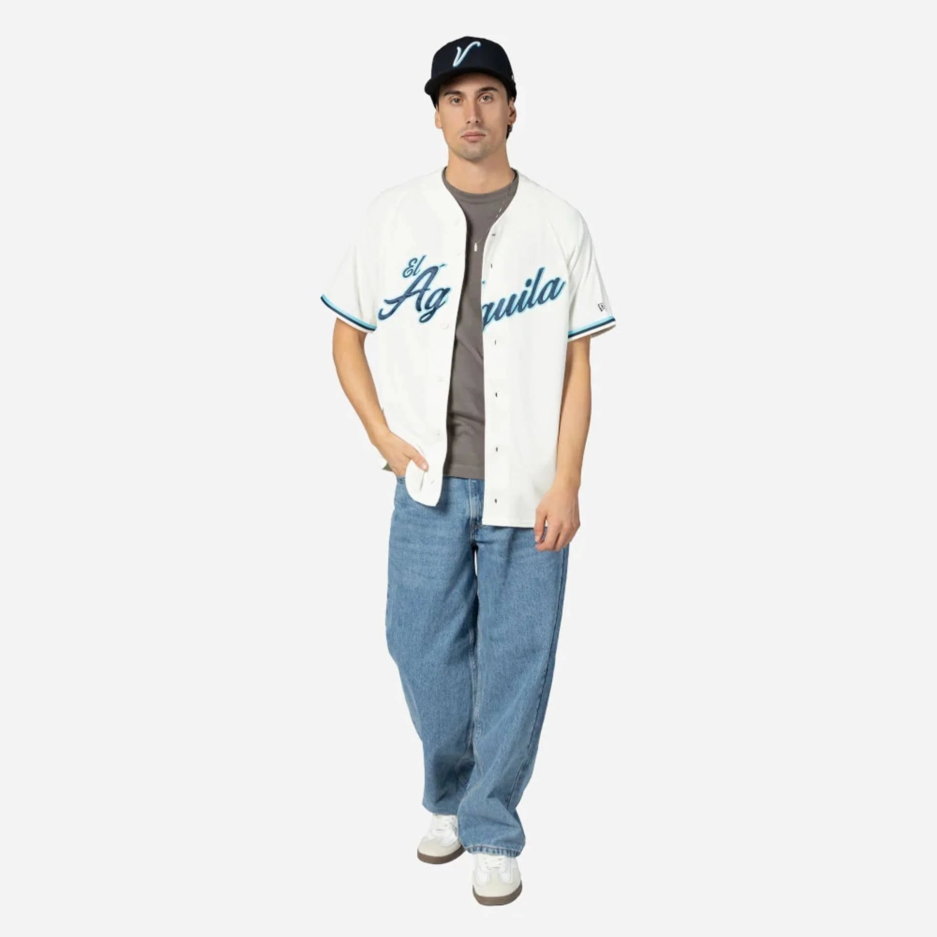 Veracruz Aguilas Mexico LMB On Field Cream On-Field Jersey - Image 6