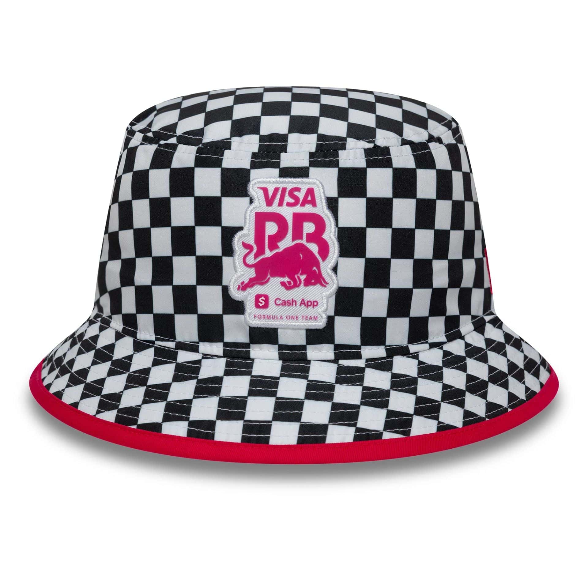 Visa Cash App Racing Bulls Checkerboard White Bucket Hat - Image 2