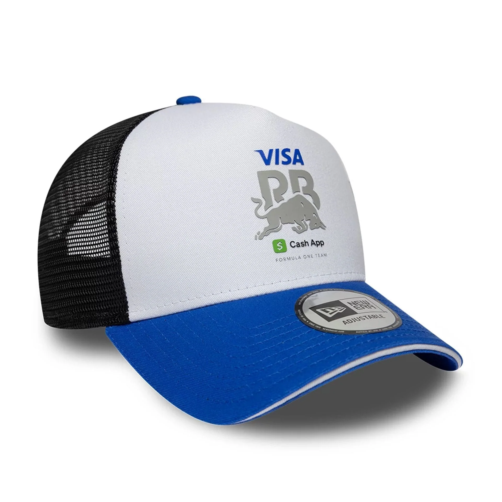 Visa Cash App Racing Bulls White 9FORTY A-Frame Trucker Adjustable Cap - Image 3