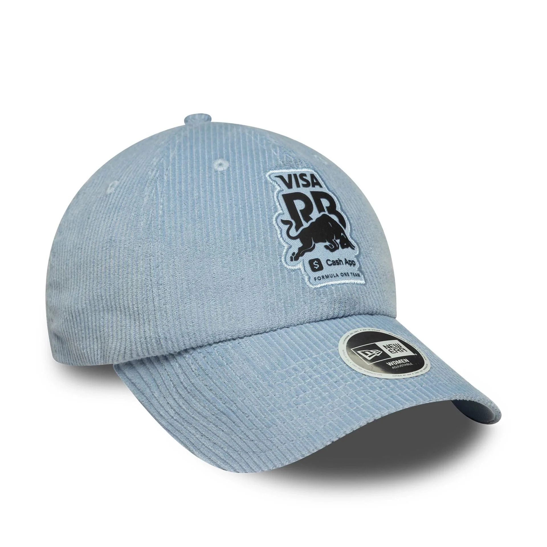Visa Cash App Racing Bulls Womens Pastel Blue Cord Pony Tail Cap - Image 4