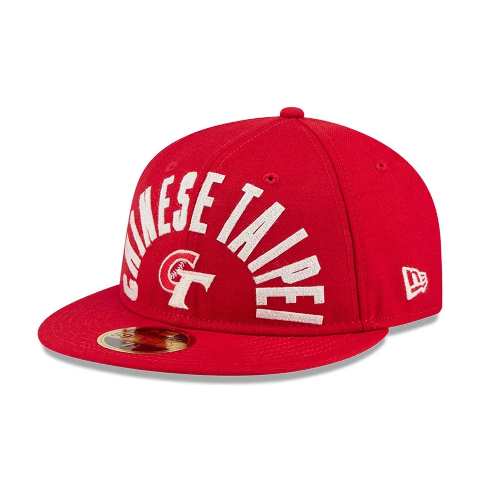 WBC Taipei Classical Script Red Retro Crown 59FIFTY Fitted Cap - Image 4