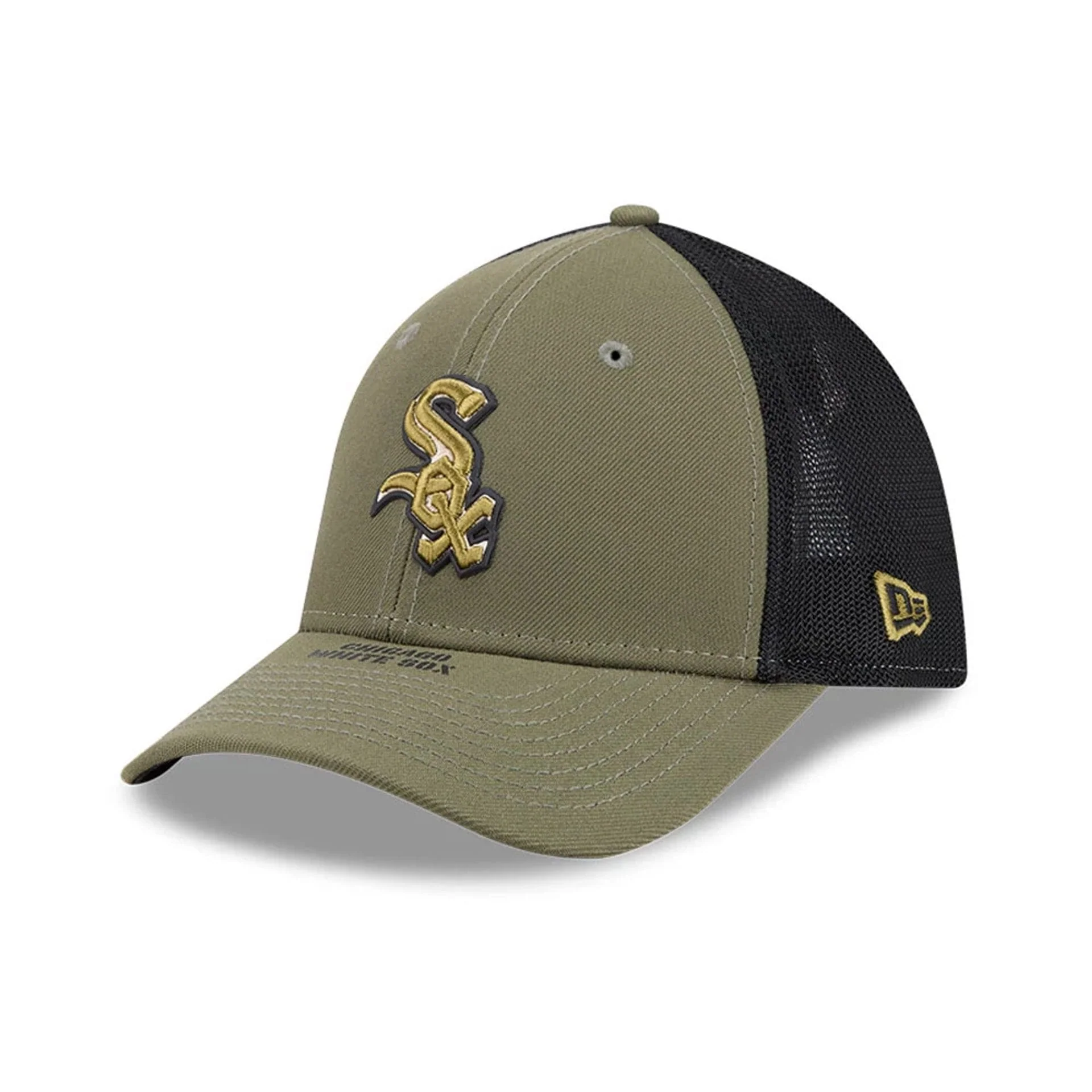 White Sox MLB Armed Forces Day 2026 Green 39THIRTY M-Crown Stretch Fit Cap - Image 3