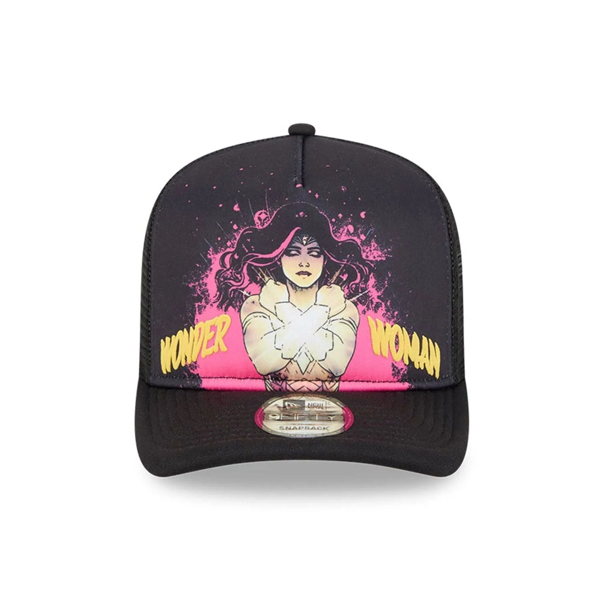 Womens DC Wonder Woman Black 9FIFTY A-Frame Snapback Adjustable Cap - Image 3