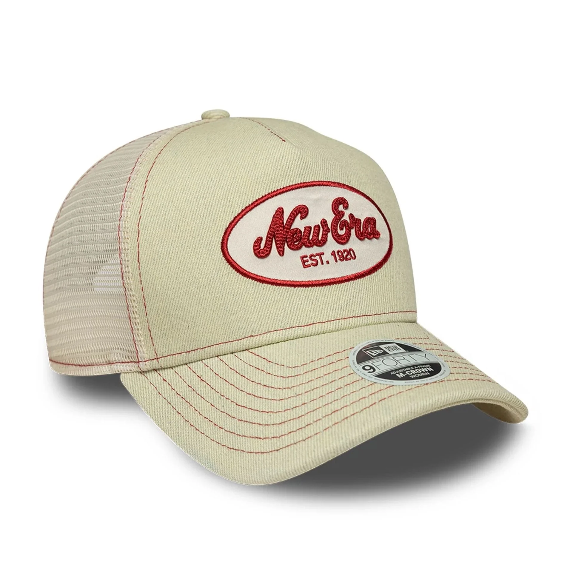 Womens New Era Cream 9FORTY M-Crown A-Frame Trucker Adjustable Cap - Image 3