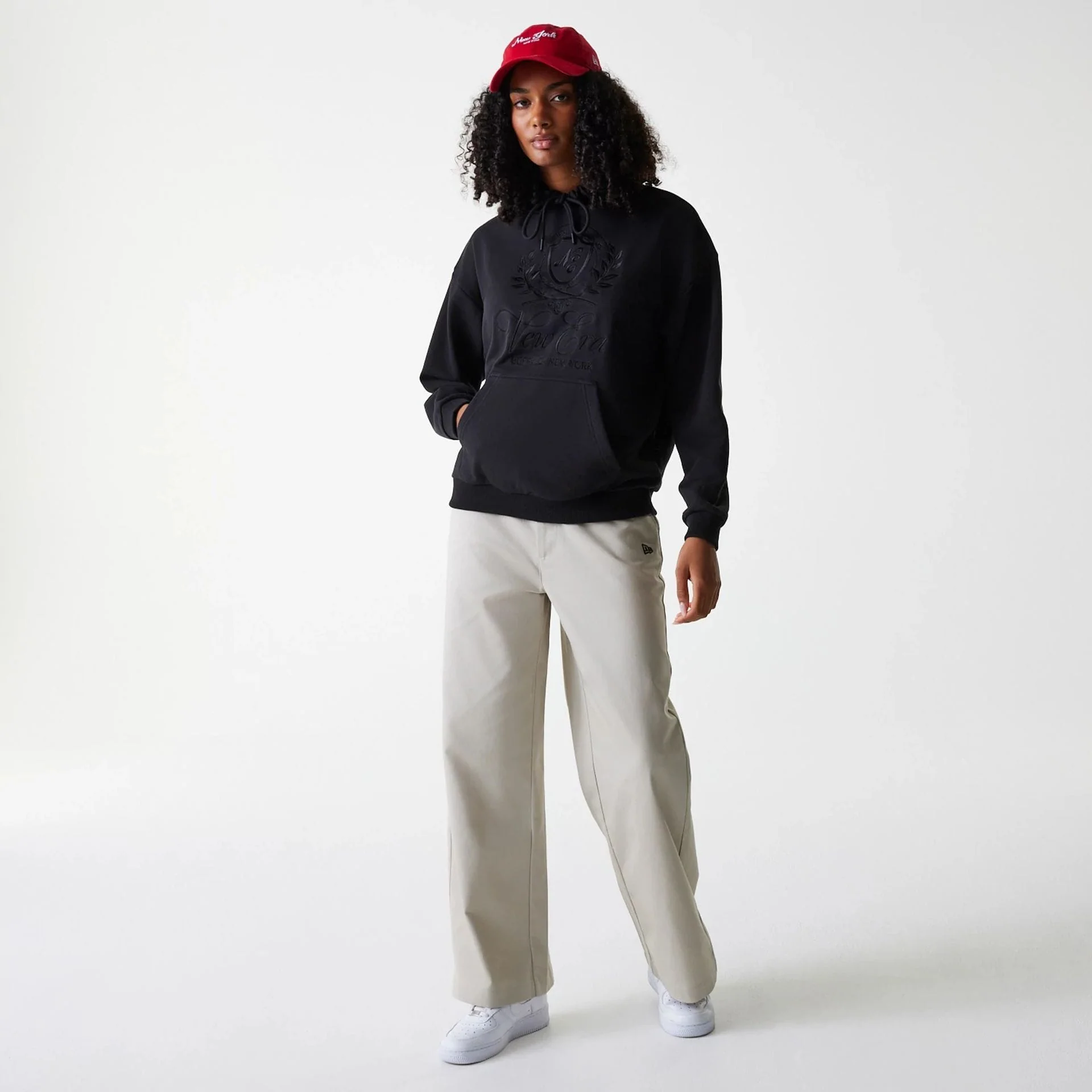 Womens New Era Crest Black Pullover Hoodie - Image 8
