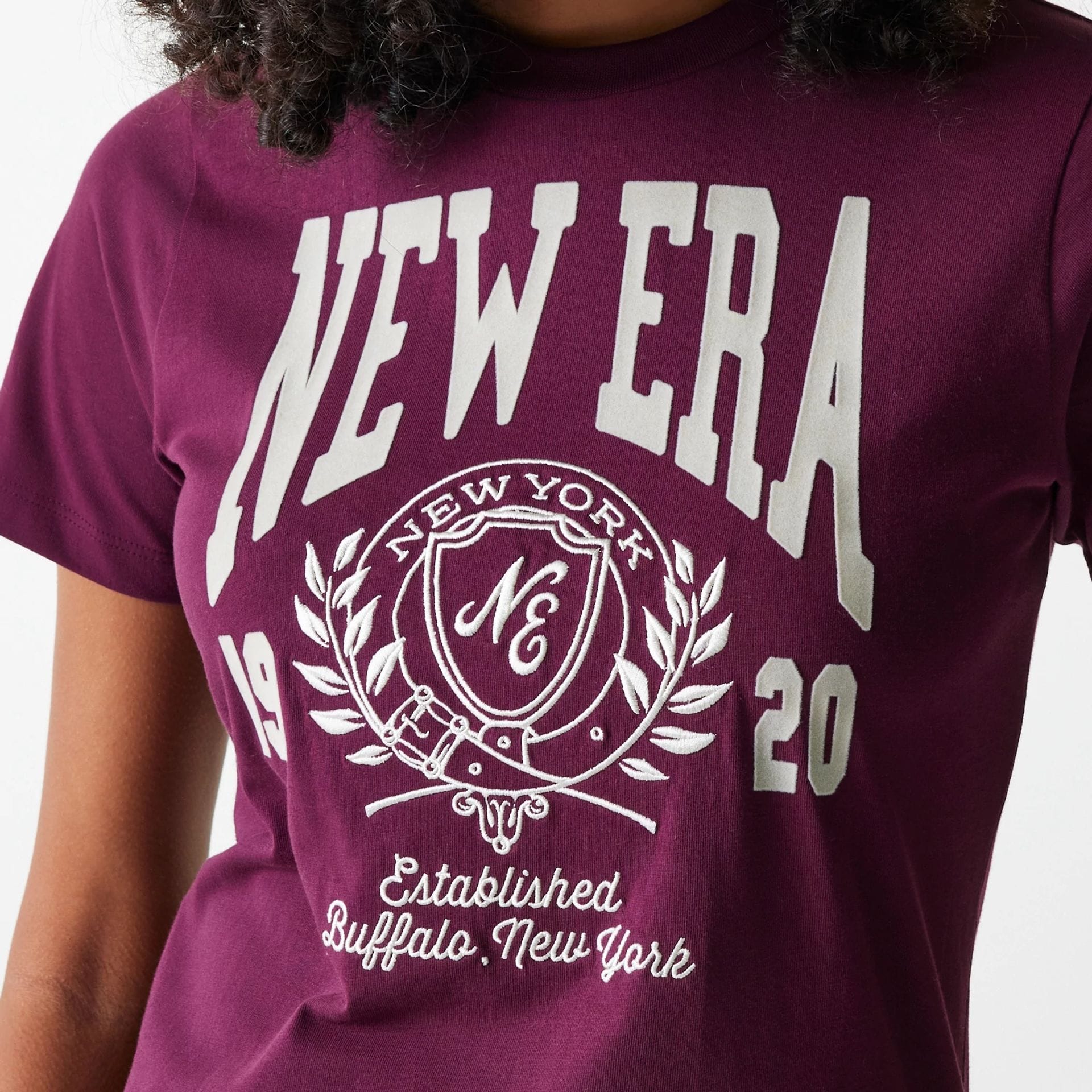 Womens New Era Crest Dark Red T-Shirt - Image 4