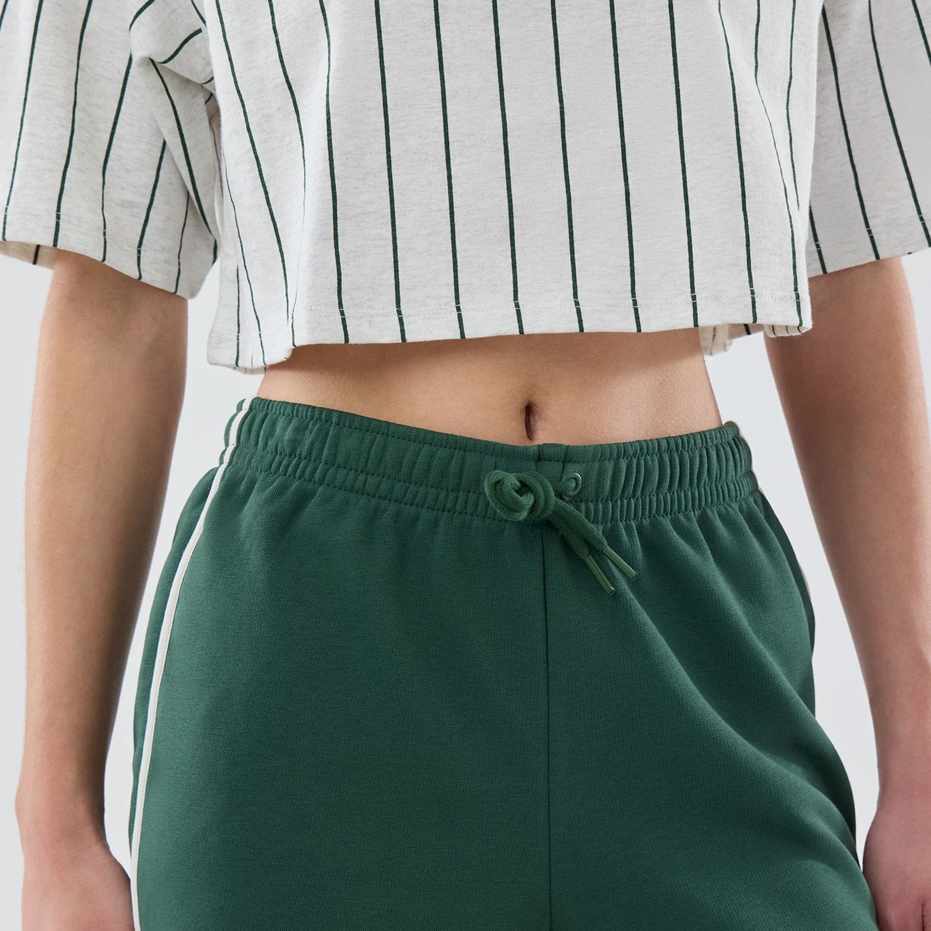 Womens New Era Dark Green Track Shorts - Image 4