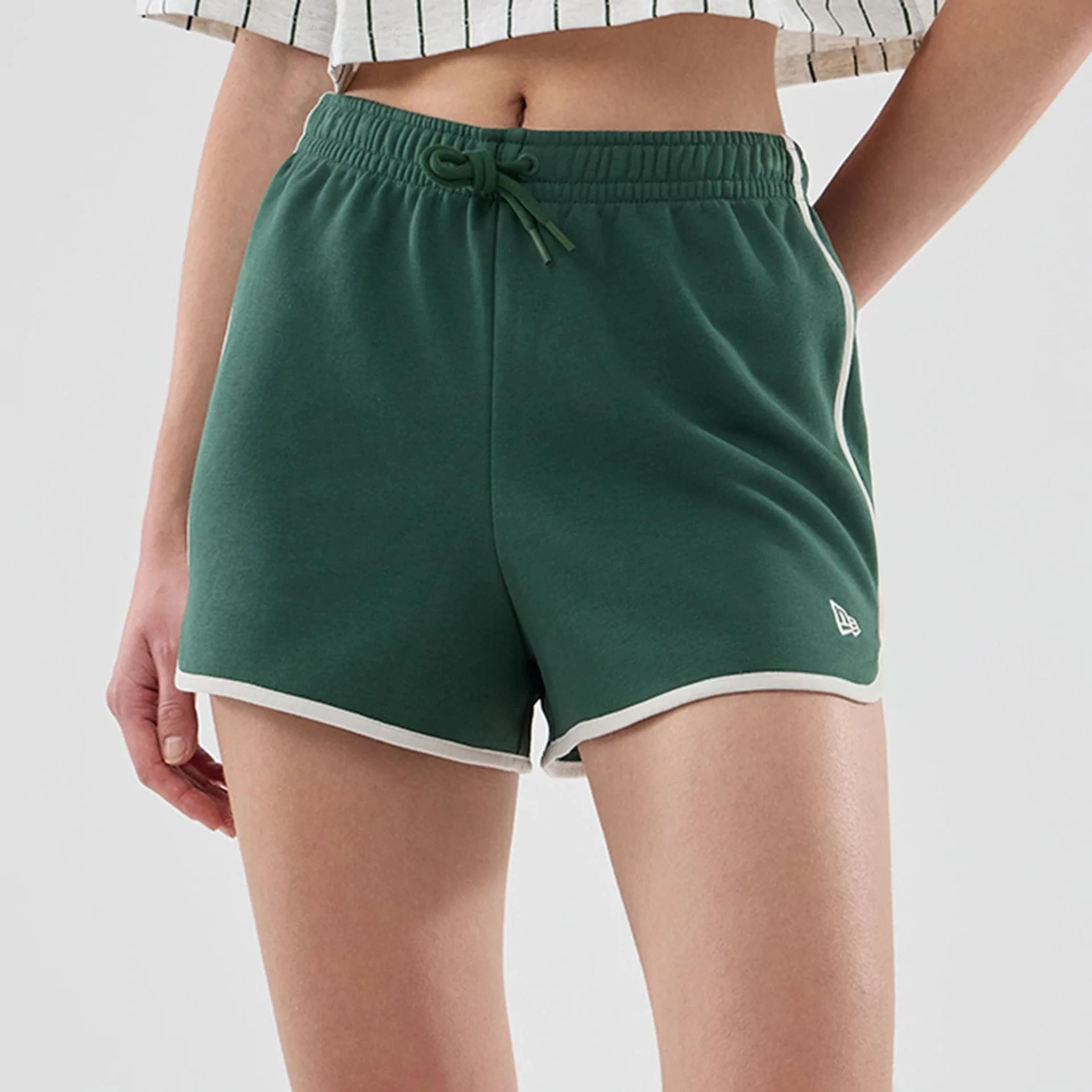 Womens New Era Dark Green Track Shorts - Image 6