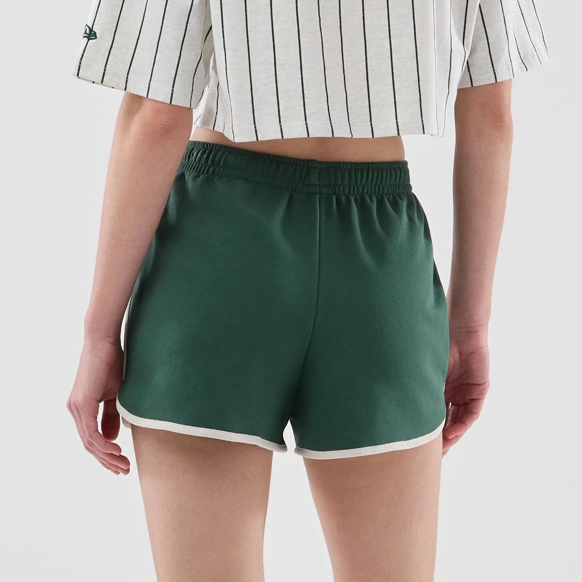 Womens New Era Dark Green Track Shorts - Image 7