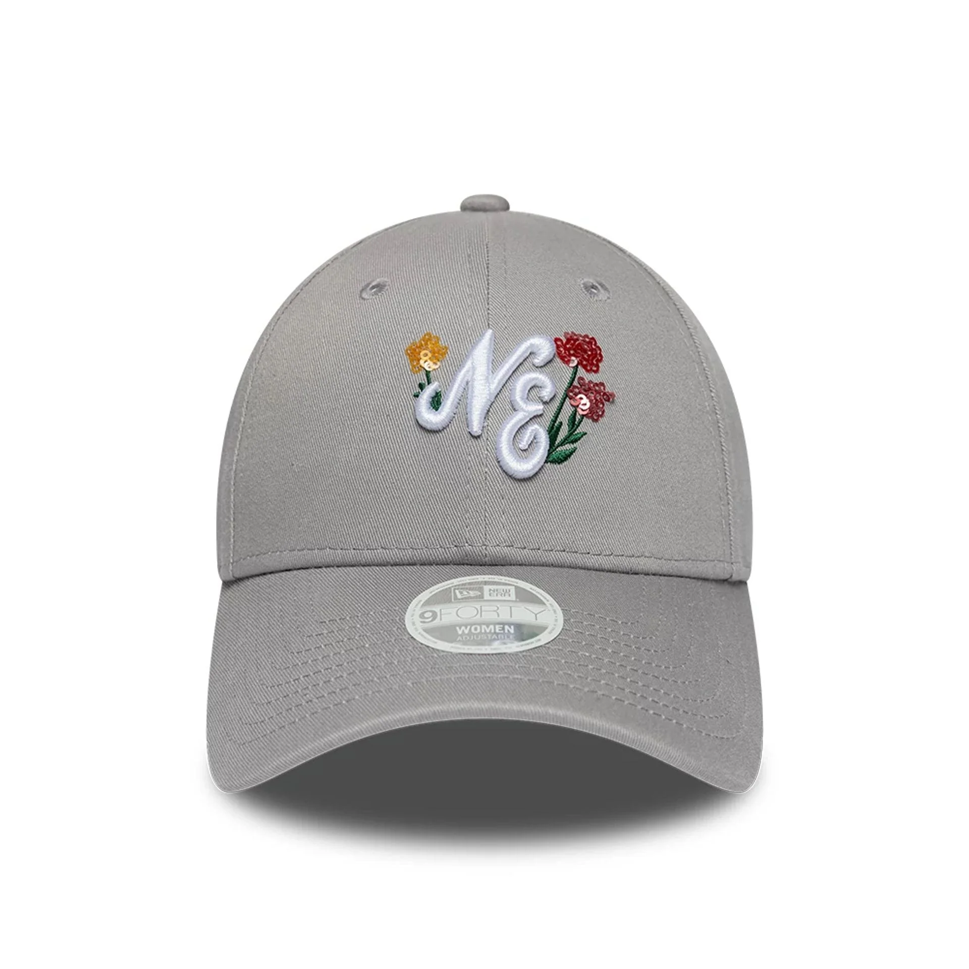 Womens New Era Floral Icon Grey 9FORTY Adjustable Cap - Image 2