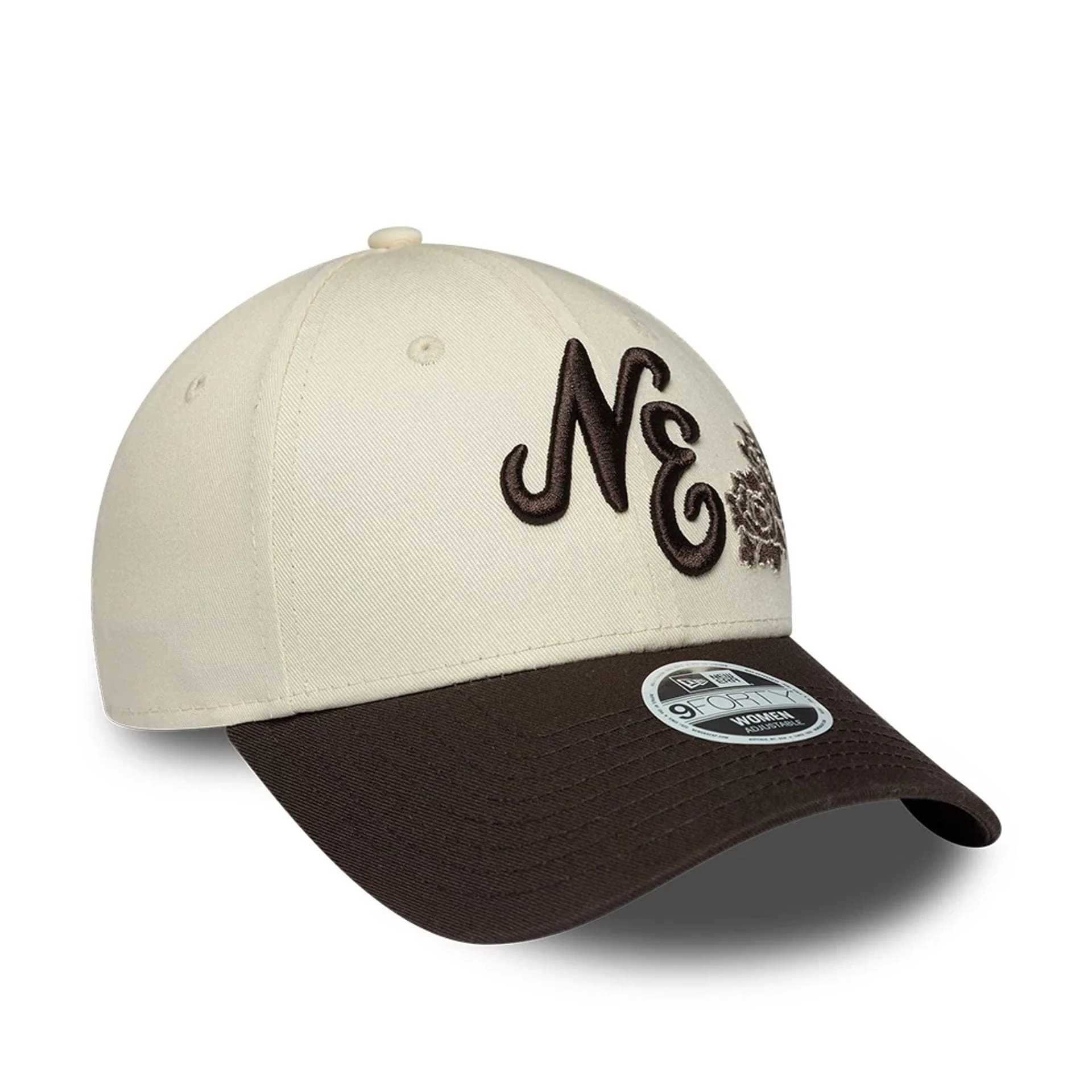 Womens New Era Floral Light Beige 9FORTY Adjustable Cap - Image 3