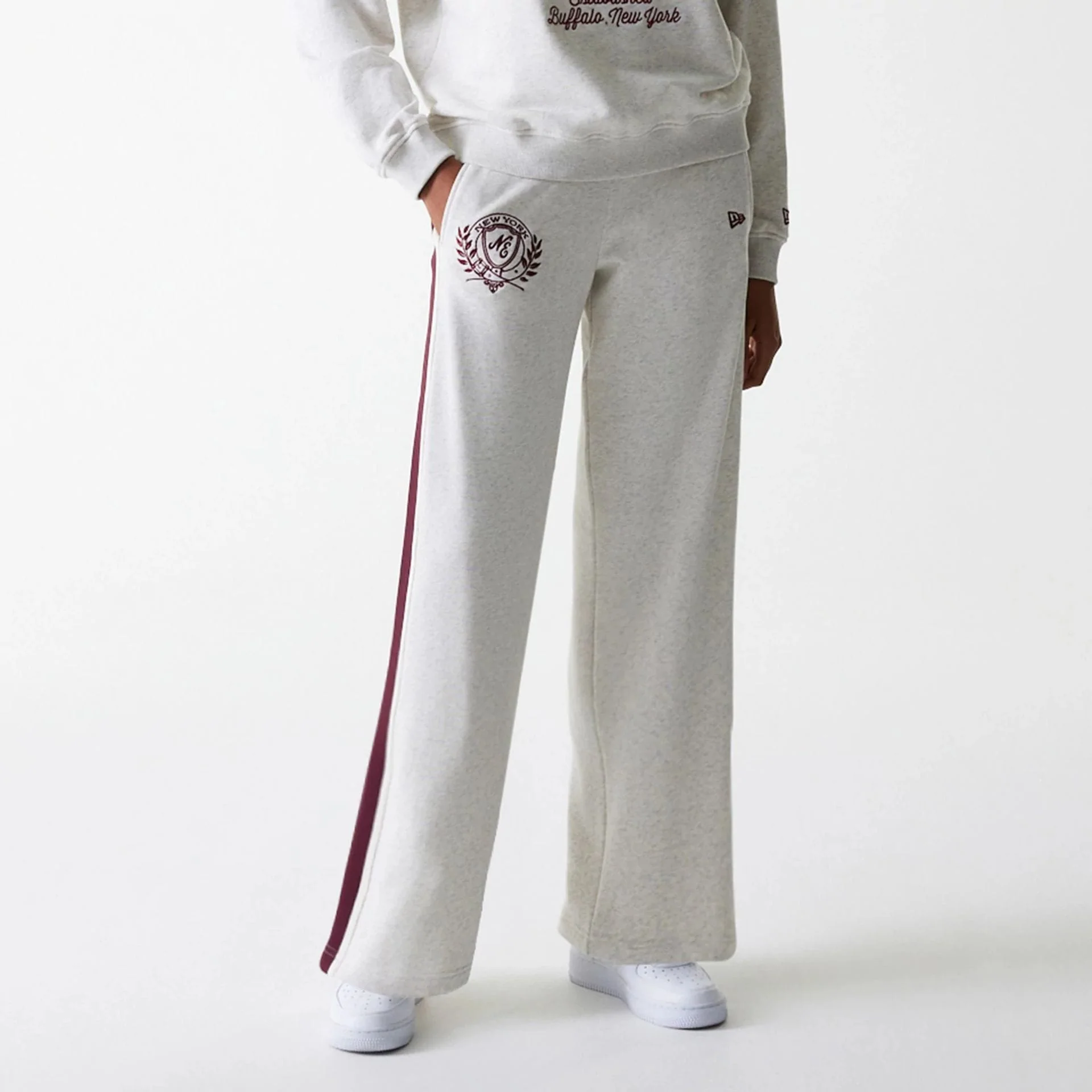 Womens New Era Pastel Grey Straight Leg Joggers - Image 7