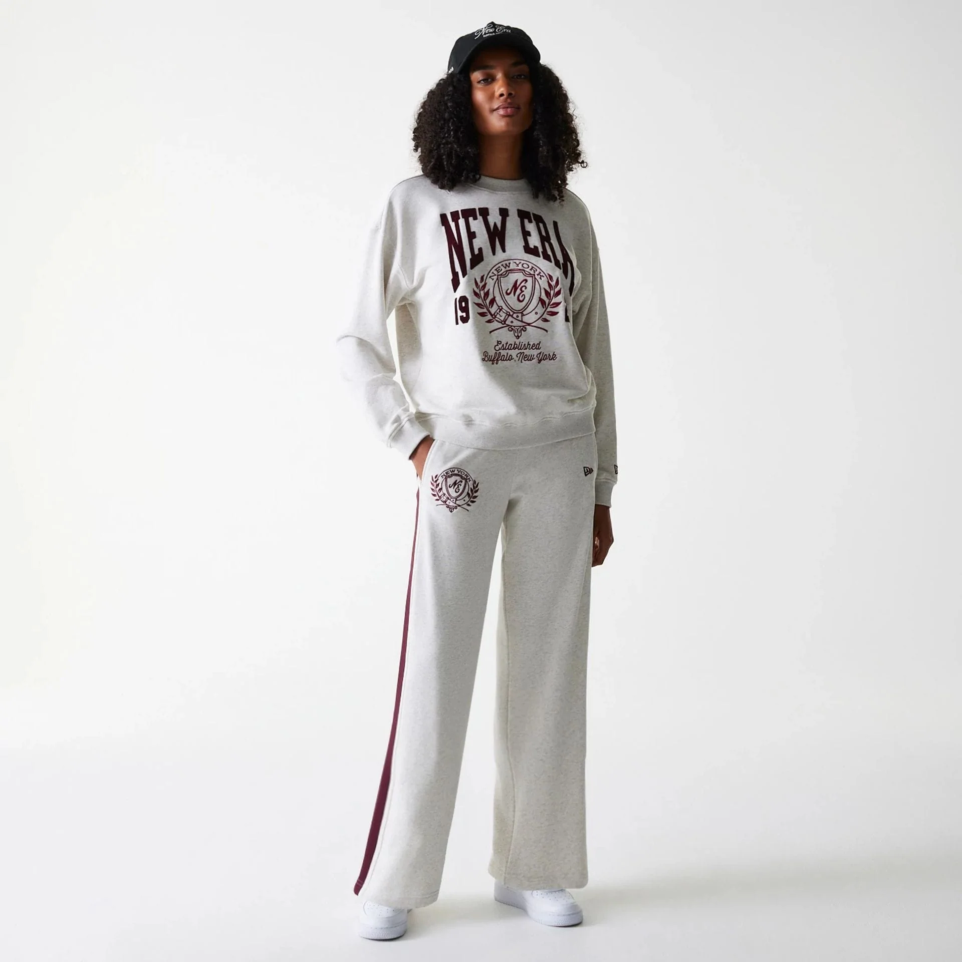 Womens New Era Pastel Grey Straight Leg Joggers - Image 8