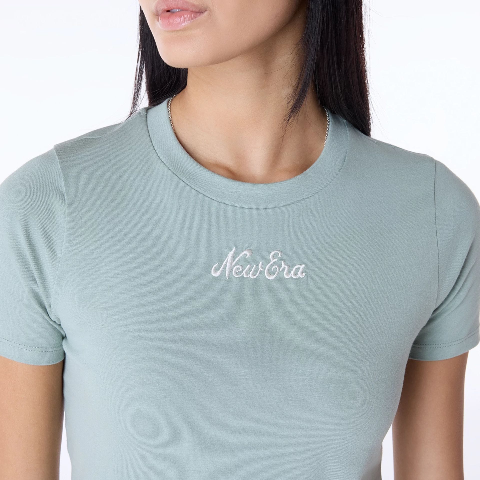 Womens New Era Slim Pastel Green T-Shirt - Image 3