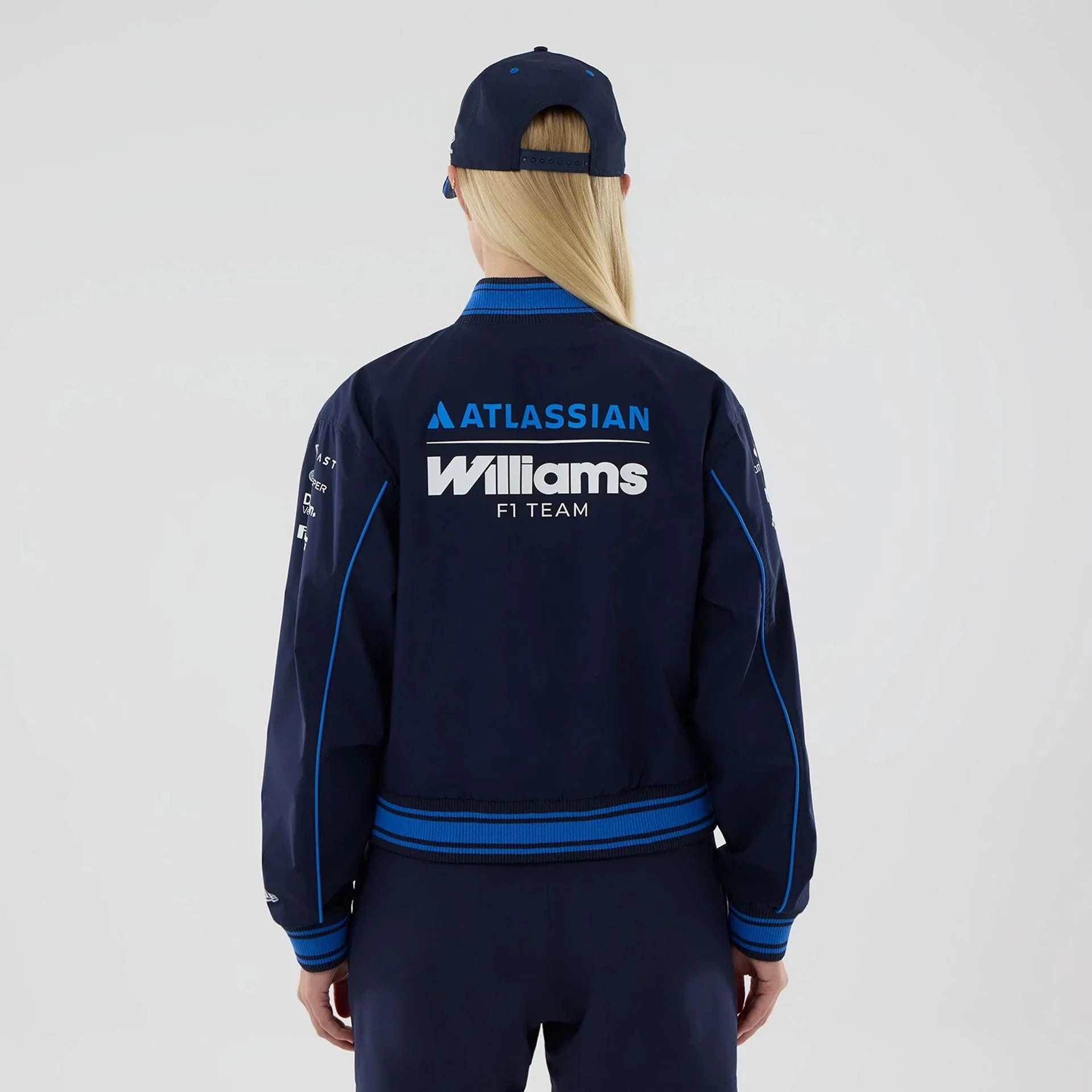 Womens Williams Navy Varsity Jacket - Image 2
