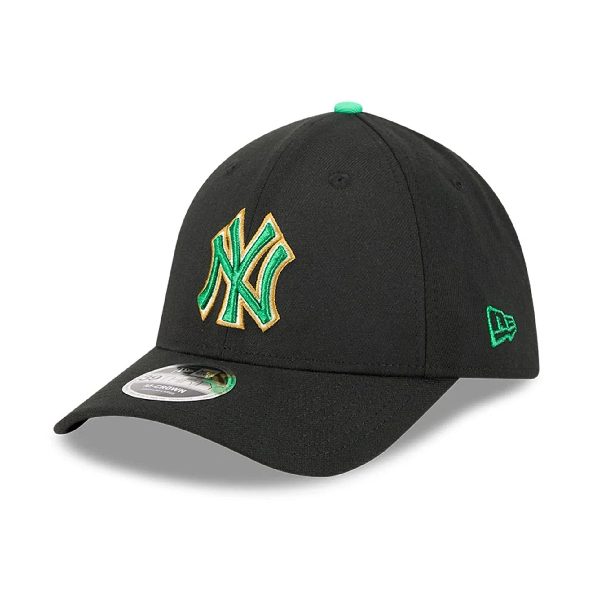 Yankees MLB Saint Patrick's Day Black 39THIRTY M-Crown A-Frame Stretch Fit Cap - Image 3